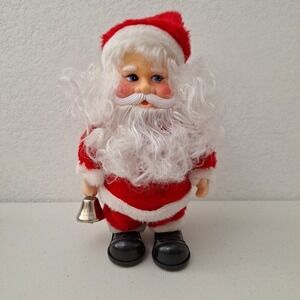Vintage 10 Inch Christmas Walking Santa Claus Musical Toy Animated Works